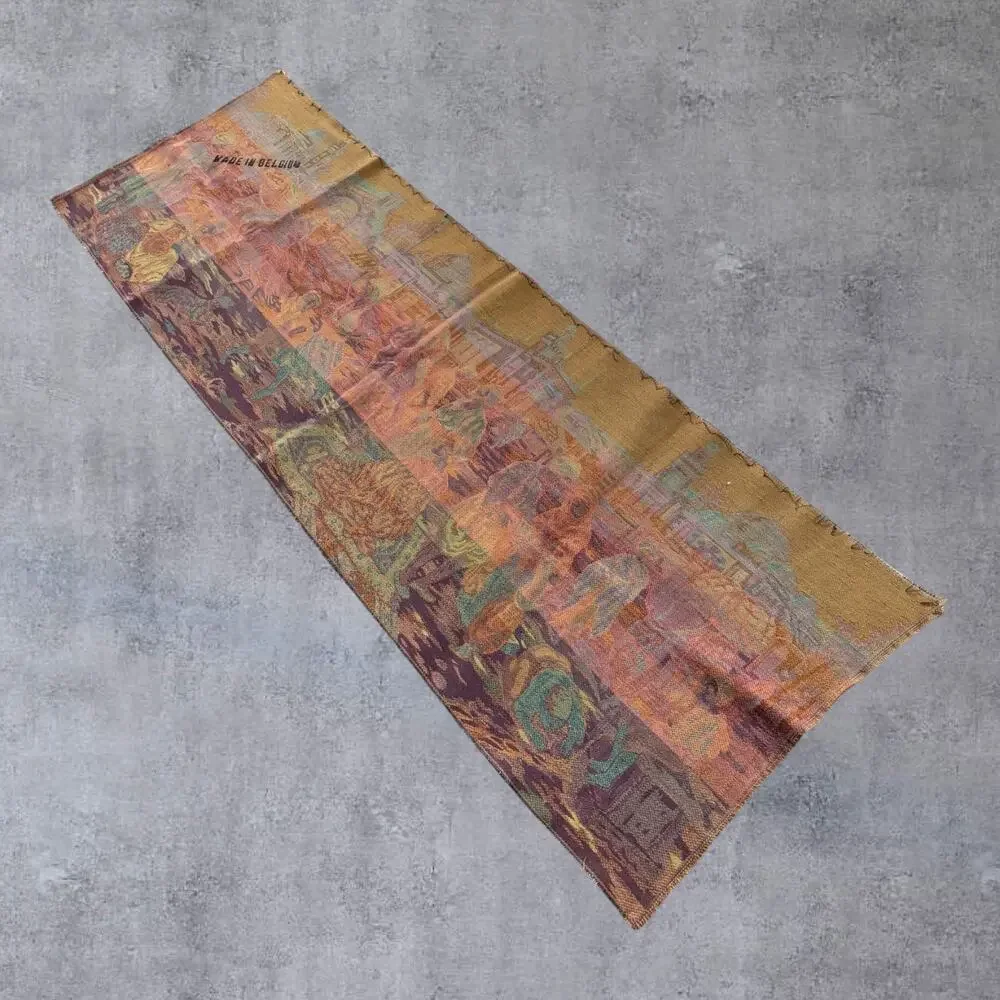 Vtg Belgian Tapestry Wall Hanging Runner Orientalist Middle Eastern 58 Inches⁠